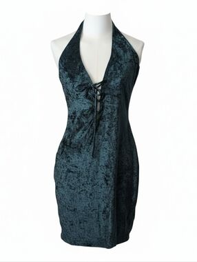 Vintage Frederick’s of Hollywood velvet halter dress